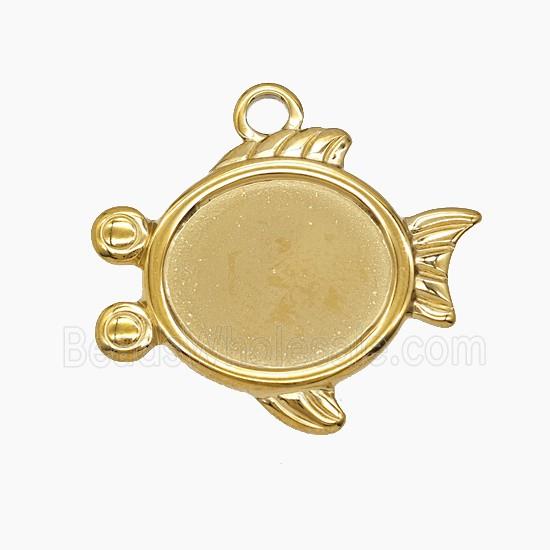 Stainless Steel Fish Pendant Gold Plated
