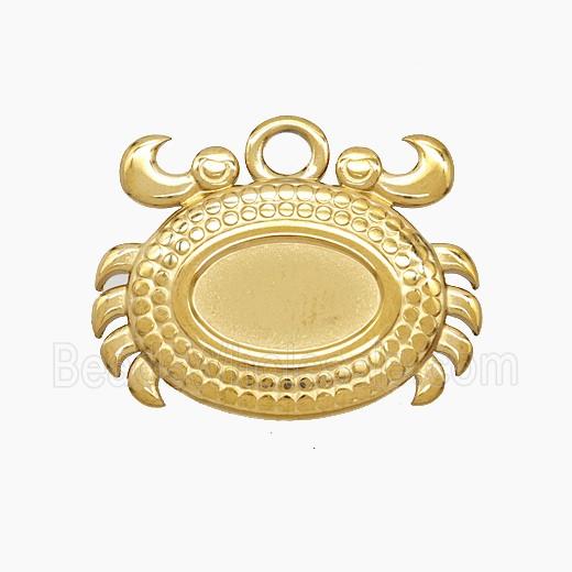 Stainless Steel Crab Pendant Gold Plated