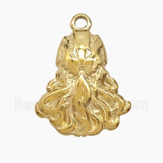 Stainless Steel Octopus Pendant Gold Plated