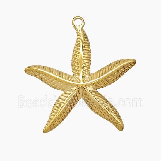 Stainless Steel Starfish Pendant Gold Plated