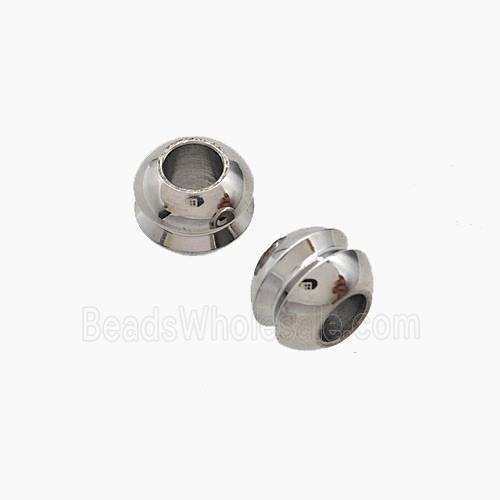 Raw Stainless Steel Rondelle Beads Large Hole