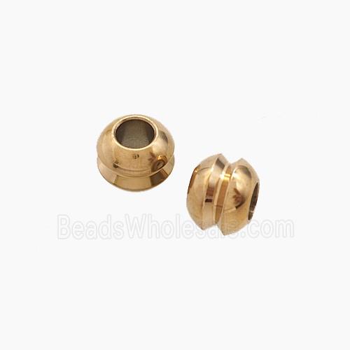 Stainless Steel Rondelle Beads Large Hole Gold plated