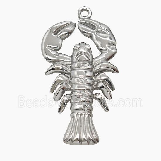 Raw Stainless Steel Crab Pendant