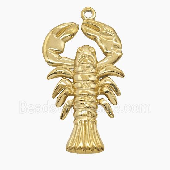 Stainless Steel Crab Pendant Gold plated