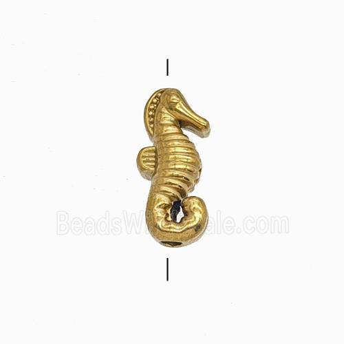 Stainless Steel Seahorse Beads Gold Plated