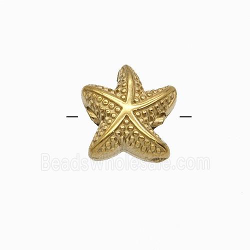 Stainless Steel Starfish Beads Gold Plated