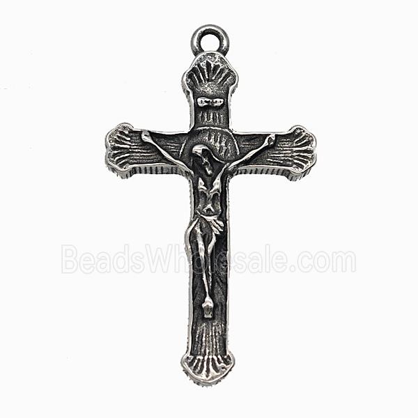Crucifix Charms 304 Stainless Steel Cross Pendant Antique Silver