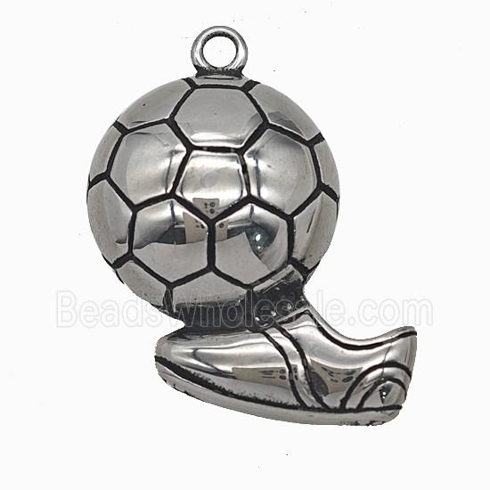 304 Stainless Steel Football And Shoes Pendant Sports Antique Silver