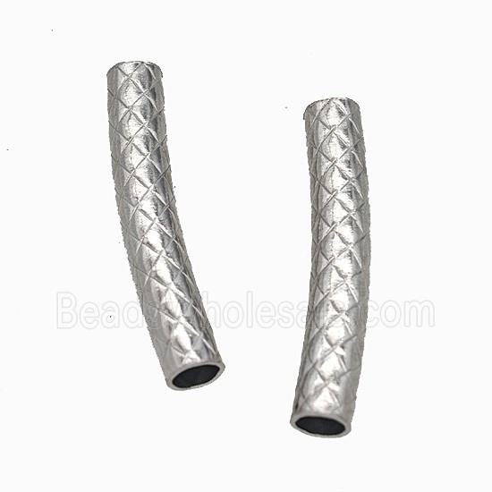 Raw Stainless Steel Tube Beads Curving Large Hole