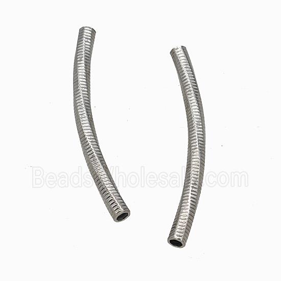 Raw Stainless Steel Tube Beads Curving Large Hole