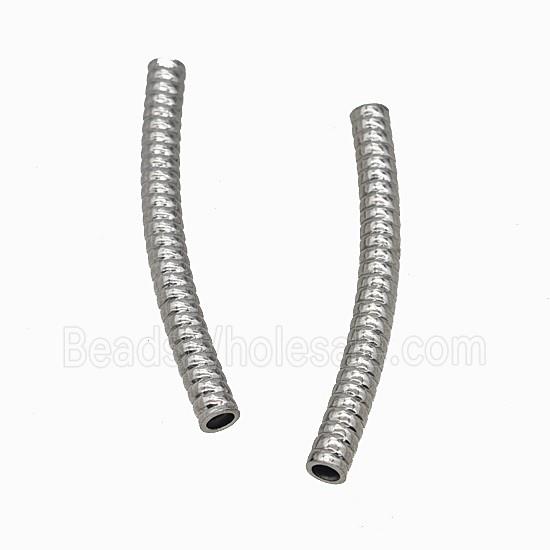 Raw Stainless Steel Tube Beads Curving Large Hole