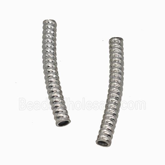 Raw Stainless Steel Tube Beads Curving Large Hole