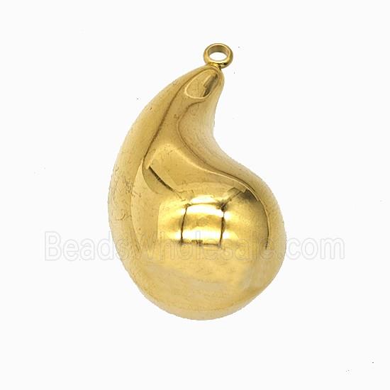 Stainless Steel Teardrop Pendant Gold Plated