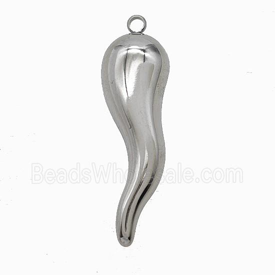 Raw Stainless Steel Chili Pendant
