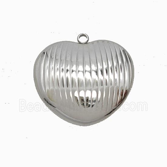 Raw Stainless Steel Heart Pendant