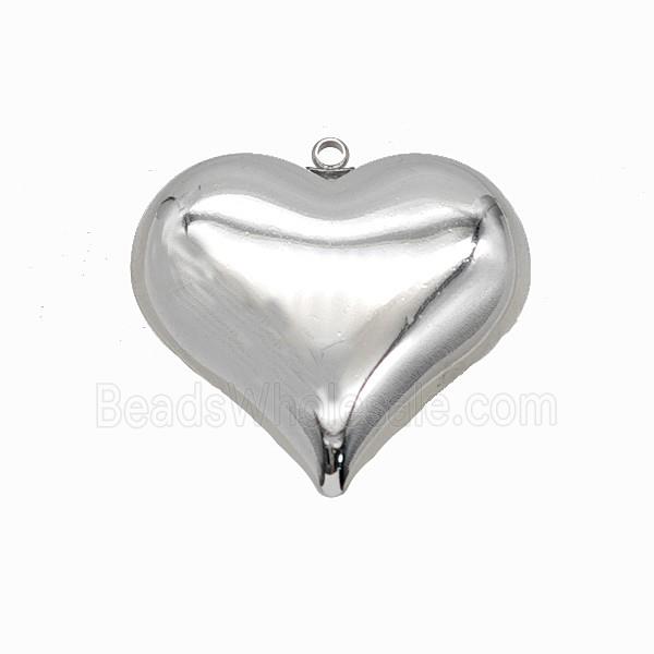 Raw Stainless Steel Heart Pendant