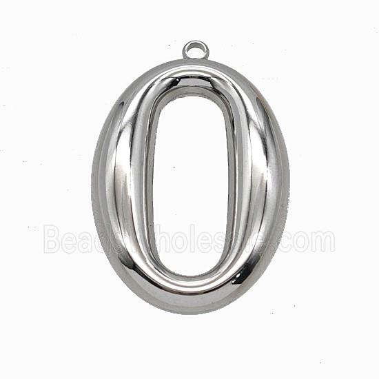 Raw Stainless Steel House Number 0 Pendant