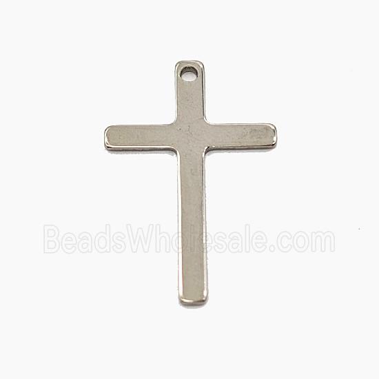 Raw Stainless Steel Cross Pendant