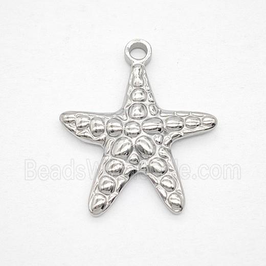 Raw Stainless Steel Starfish Pendant