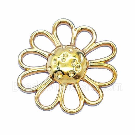 Stainless Steel Flower Pendant Gold Plated