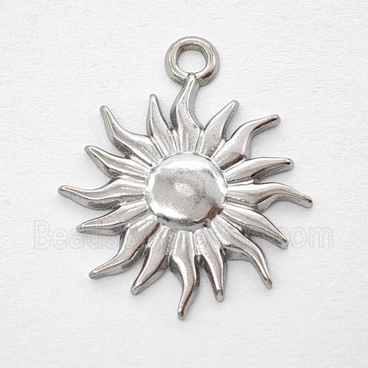 Raw Stainless Steel Sun Pendant