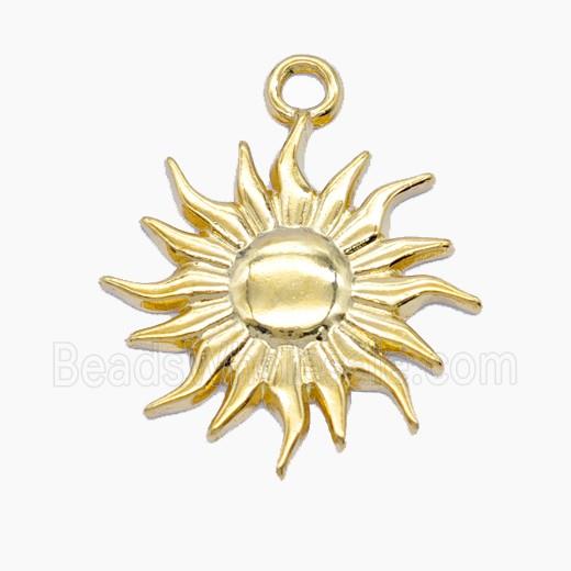 Stainless Steel Sun Pendant Gold Plated