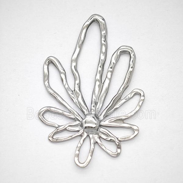 Raw Stainless Steel Flower Pendant