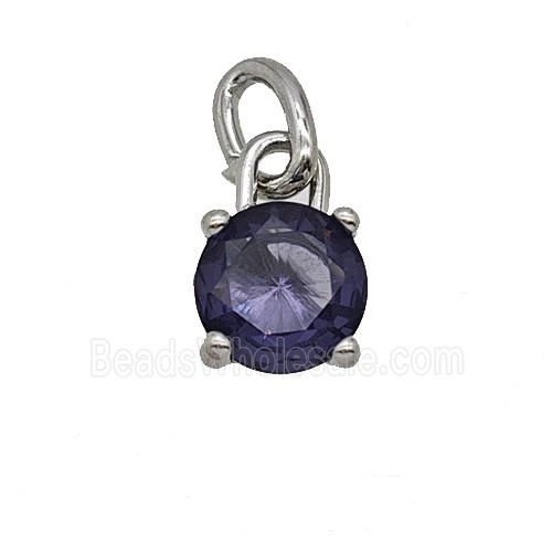 Raw Stainless Steel Pendant Pave Zirconia