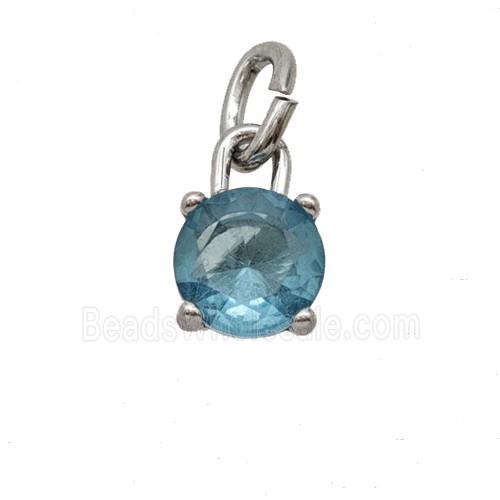Raw Stainless Steel Pendant Pave Zirconia