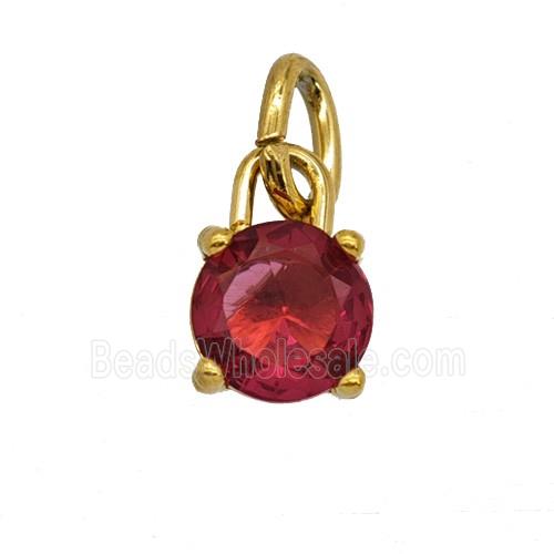 Stainless Steel Pendant Pave Zirconia Gold Plated