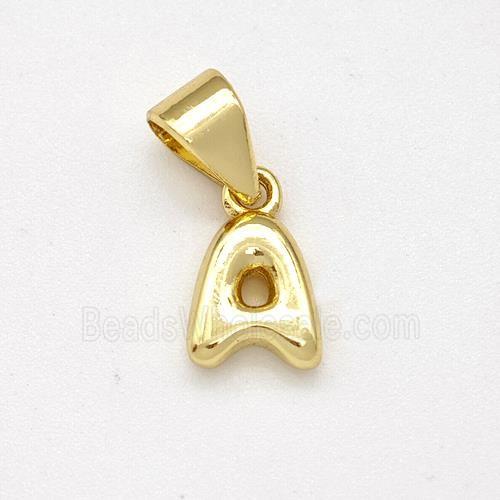 Stainless Steel Letter-A Pendant Gold Plated