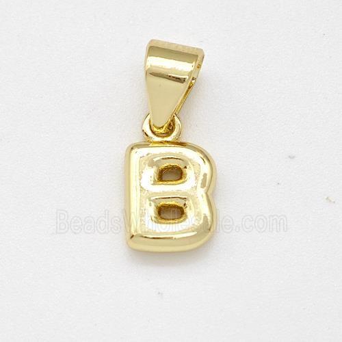 Stainless Steel Letter-B Pendant Gold Plated