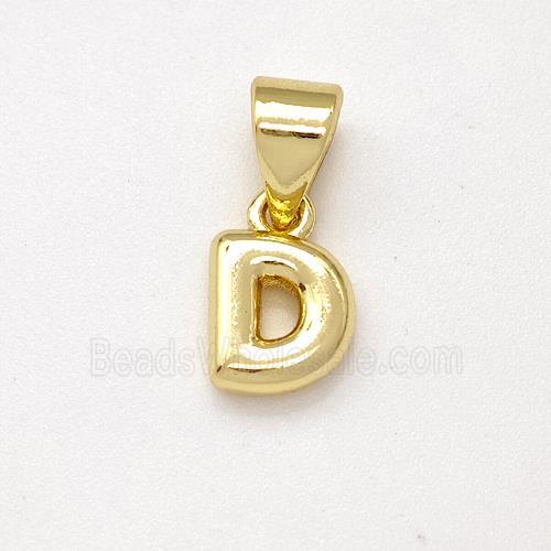 Stainless Steel Letter-D Pendant Gold Plated
