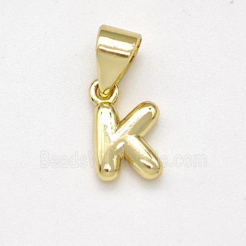 Stainless Steel Letter-K Pendant Gold Plated