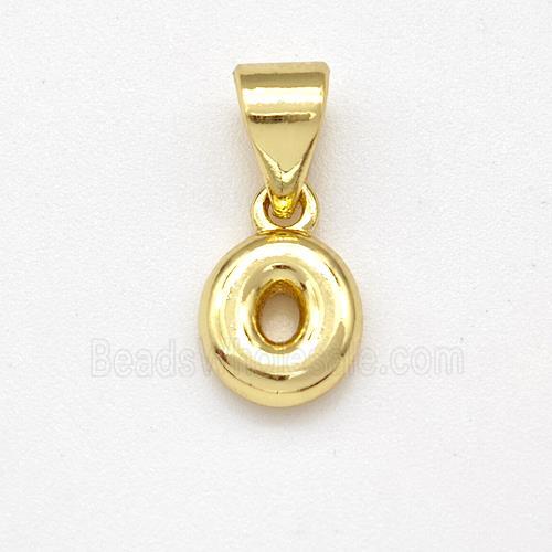 Stainless Steel Letter-O Pendant Gold Plated
