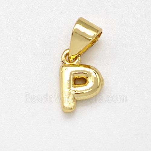 Stainless Steel Letter-P Pendant Gold Plated