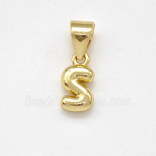 Stainless Steel Letter-S Pendant Gold Plated