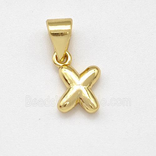 Stainless Steel Letter-X Pendant Gold Plated