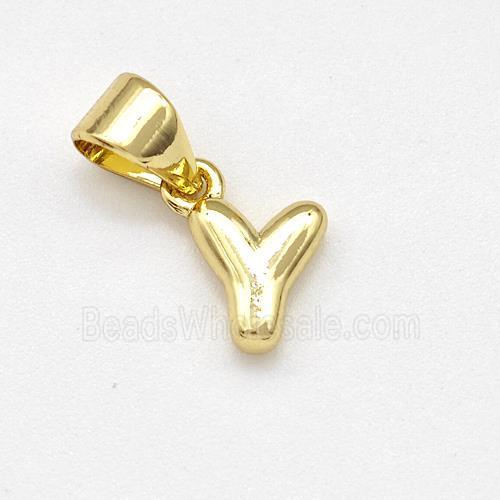 Stainless Steel Letter-Y Pendant Gold Plated