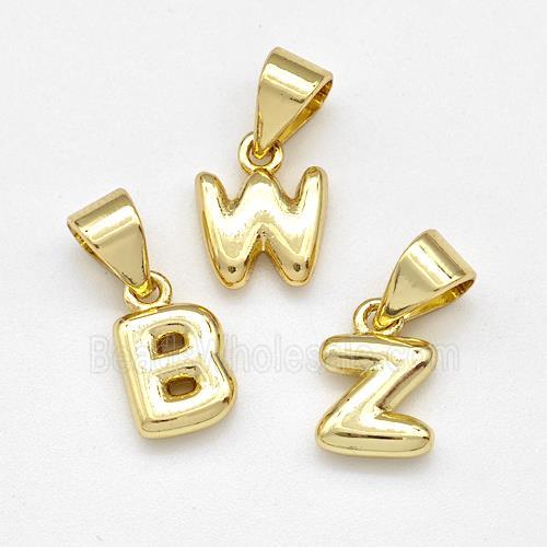 Stainless Steel Alphabet Pendant Gold Plated Mixed Letters
