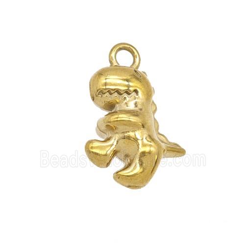 Stainless Steel Dinosaur Pendant Gold Plated