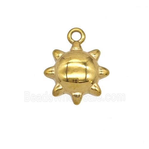 Stainless Steel Sun Pendant Gold Plated