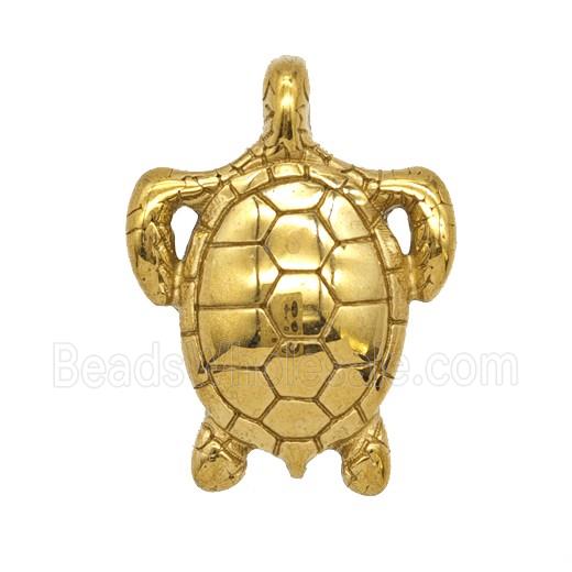 Stainless Steel Tortoise Pendant Gold Plated