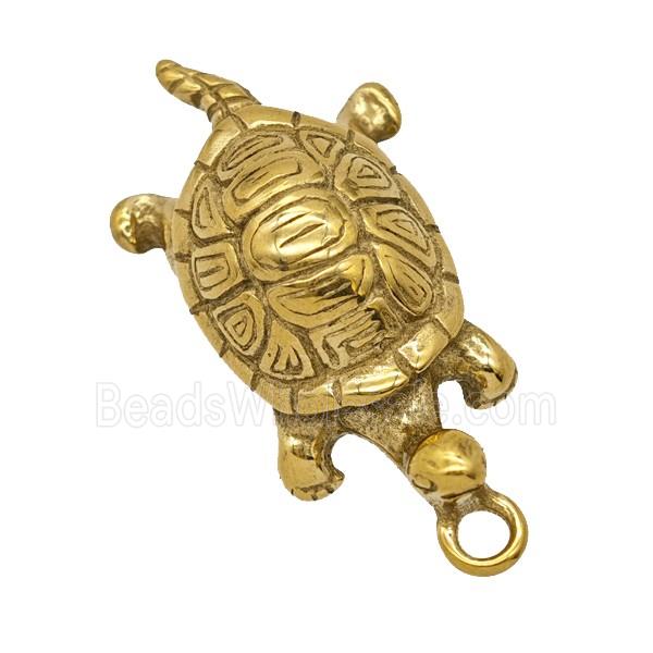 Stainless Steel Tortoise Pendant Gold Plated