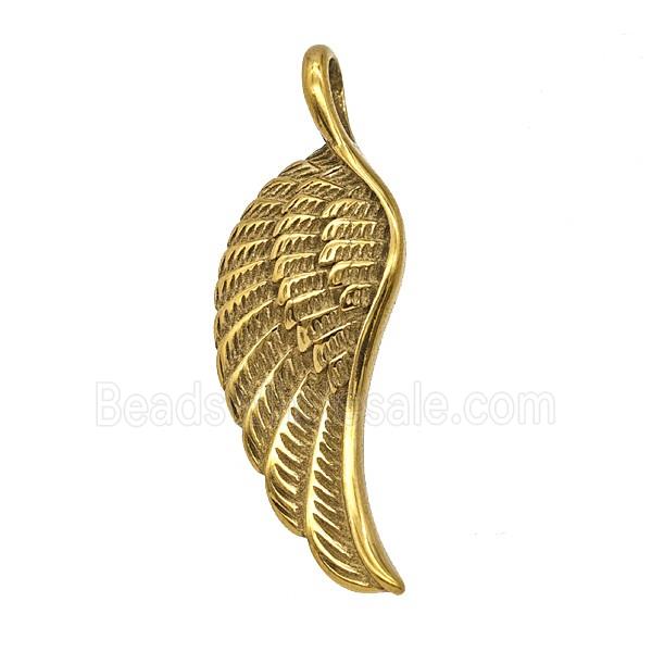 Stainless Steel Angel Wings Pendant Gold Plated