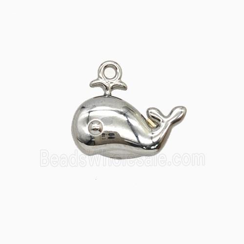 Raw Stainless Steel Dolphin Pendant