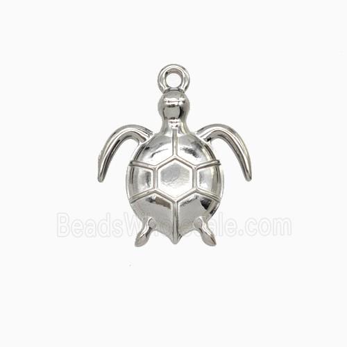 Raw Stainless Steel Tortoise Pendant