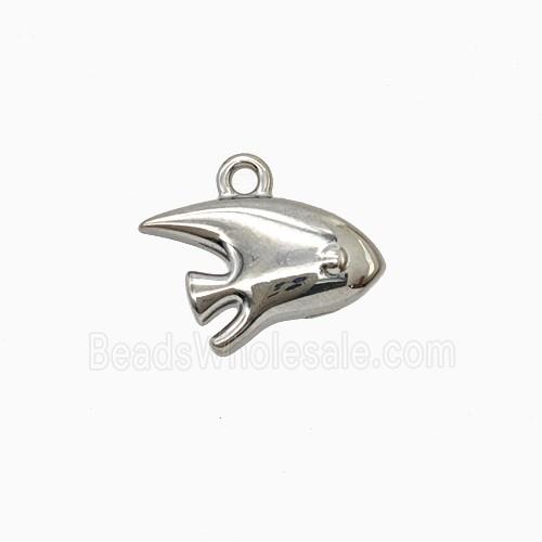 Raw Stainless Steel Fish Pendant