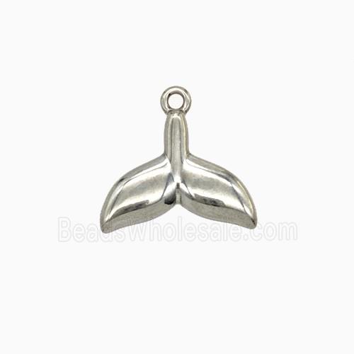 Raw Stainless Steel Shark-Tail Pendant