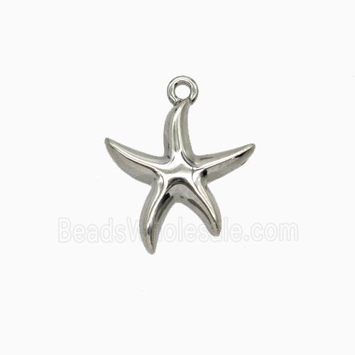Raw Stainless Steel Starfish Pendant